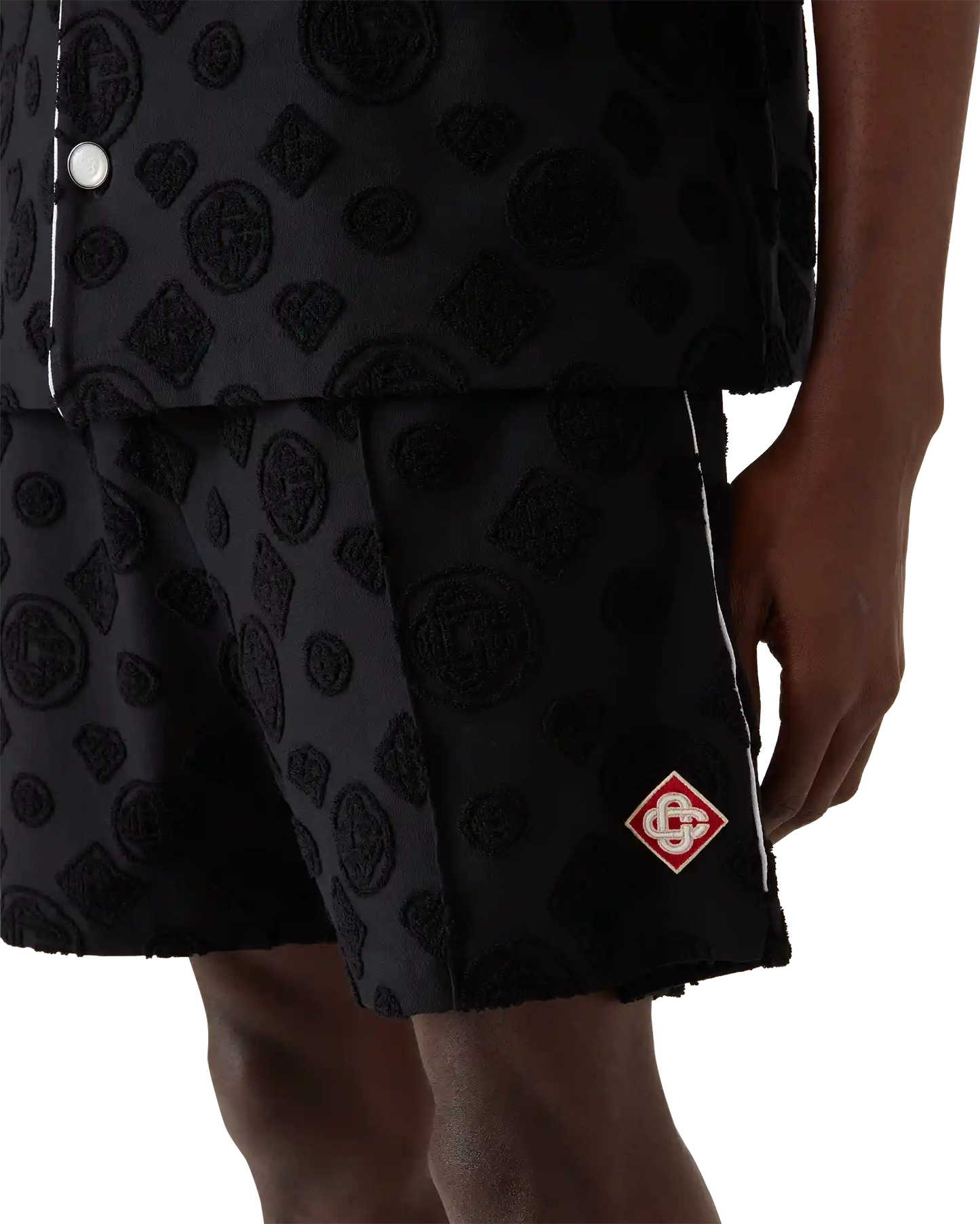 Short en tissu éponge monogrammé