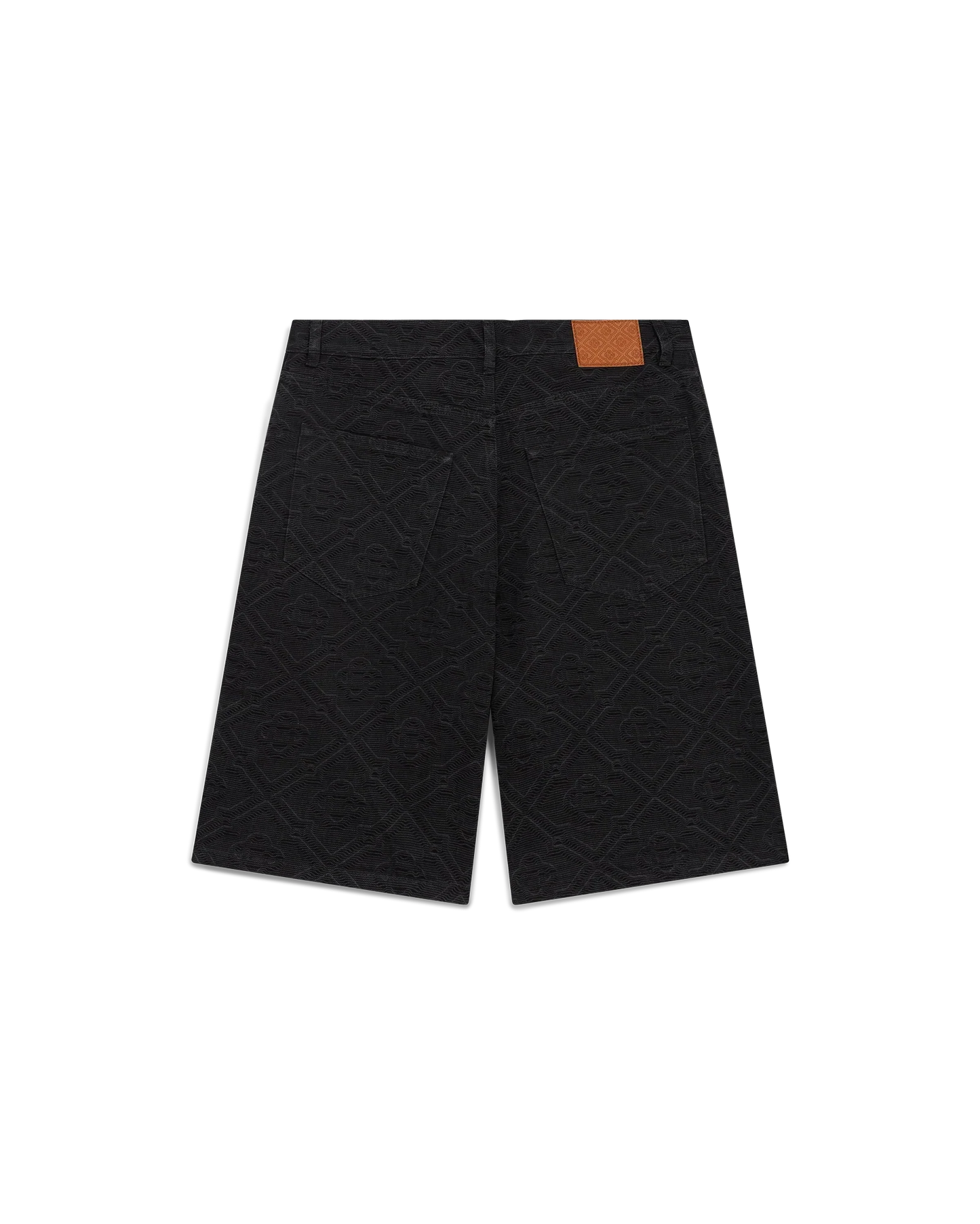 Short en jean monogrammé au laser