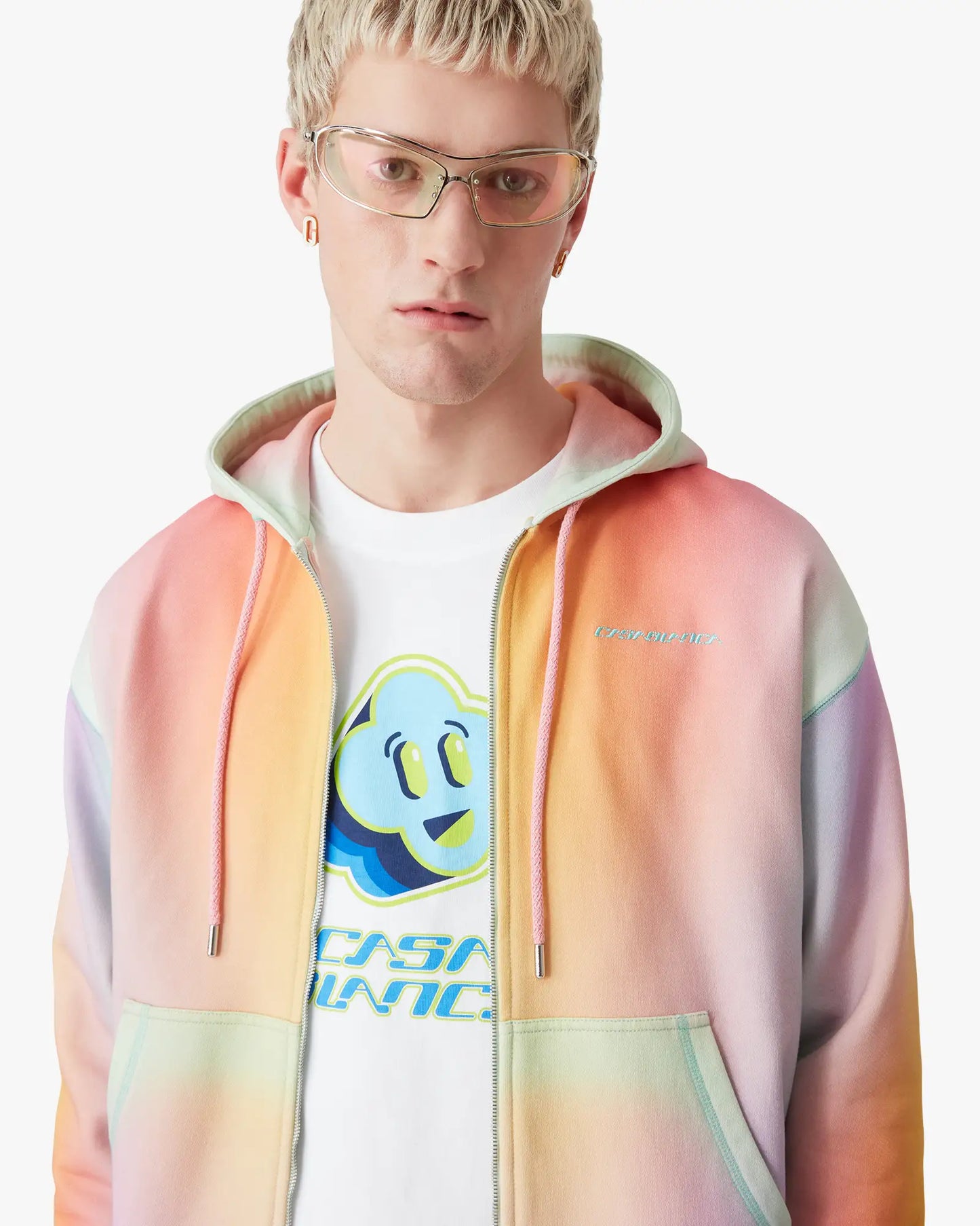 Sweat à capuche zippé en verre