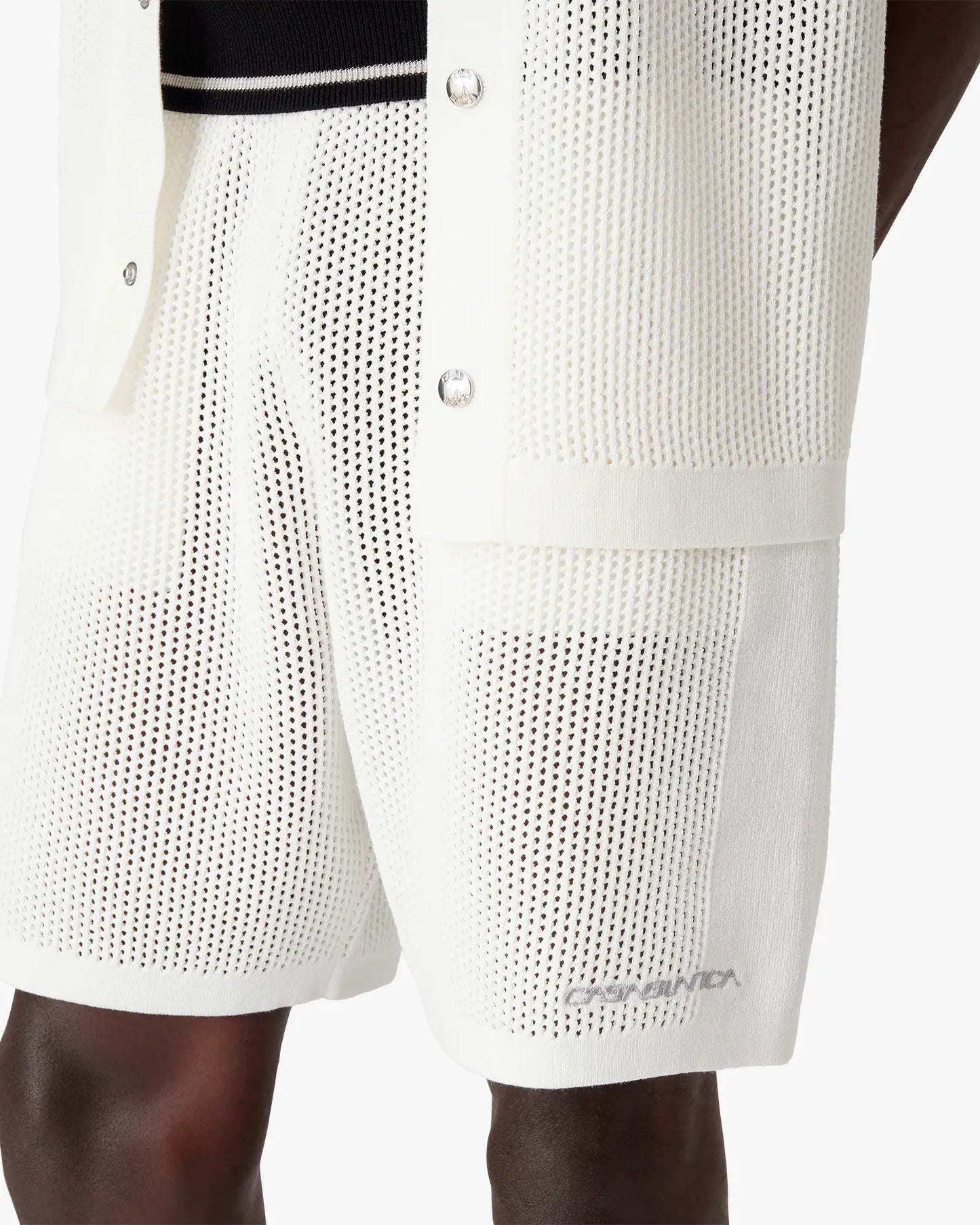 Shorts en mesh blancs