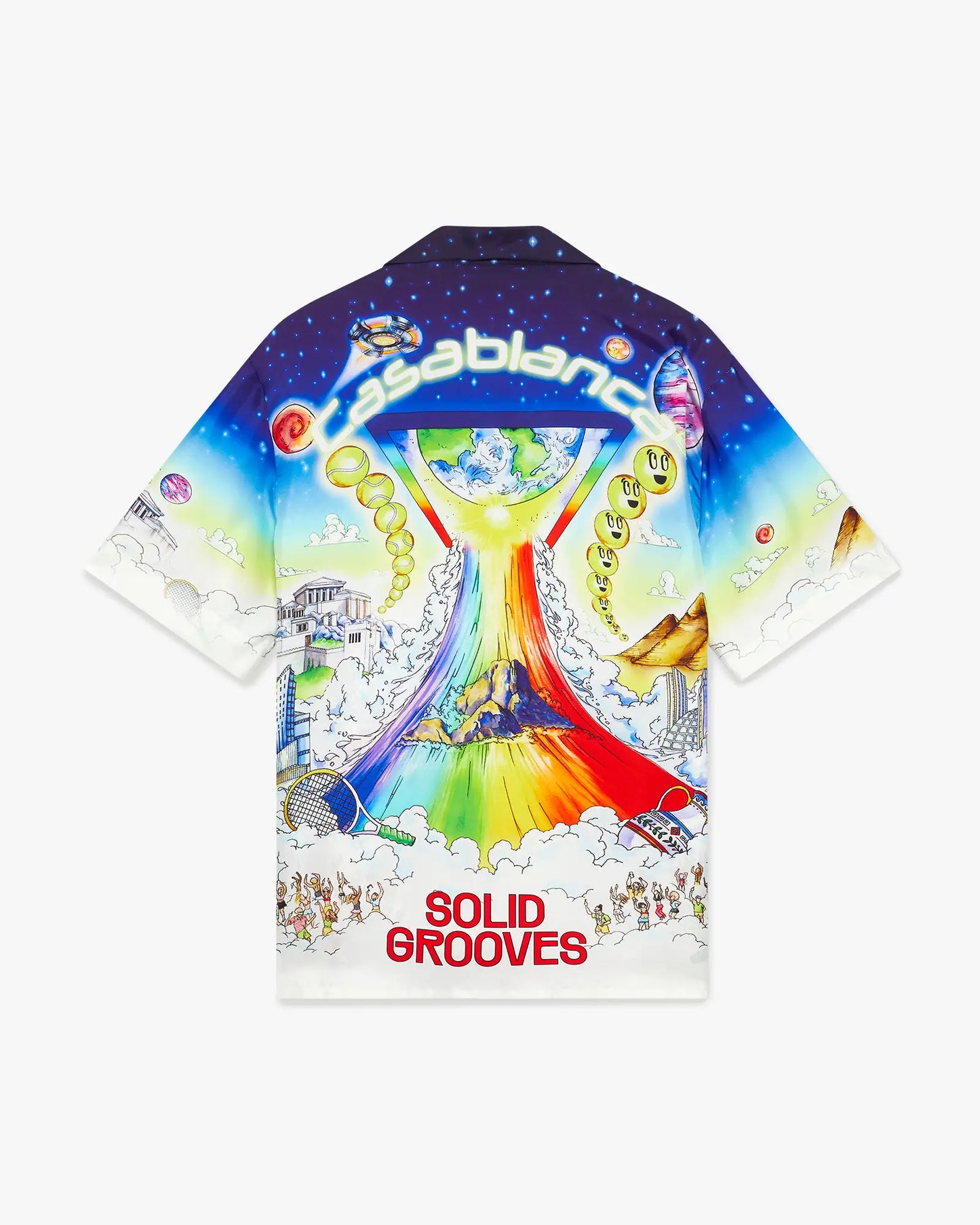 Chemise en soie à manches courtes Solid Grooves