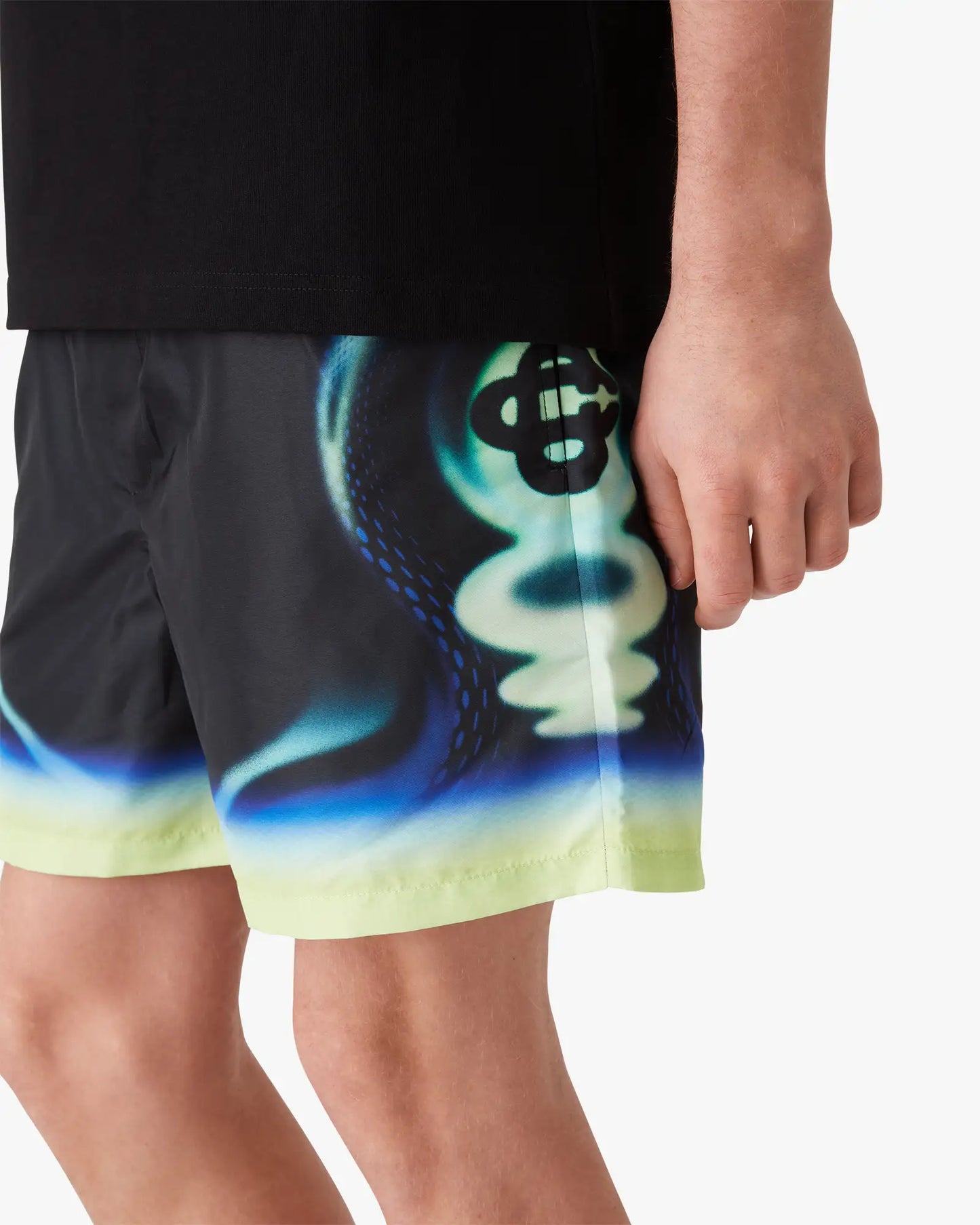 Short de bain imprimé Sporchid noir