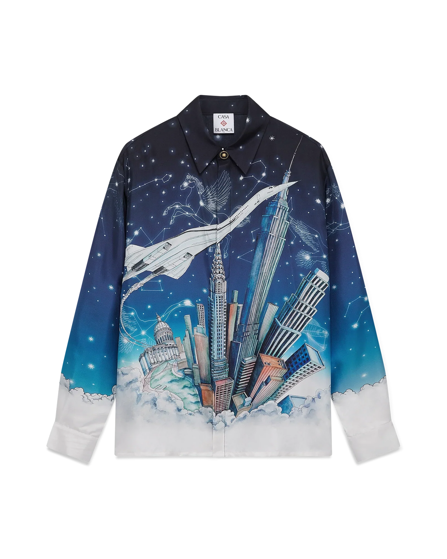 Chemise en soie à manches longues Vol De Nuit
