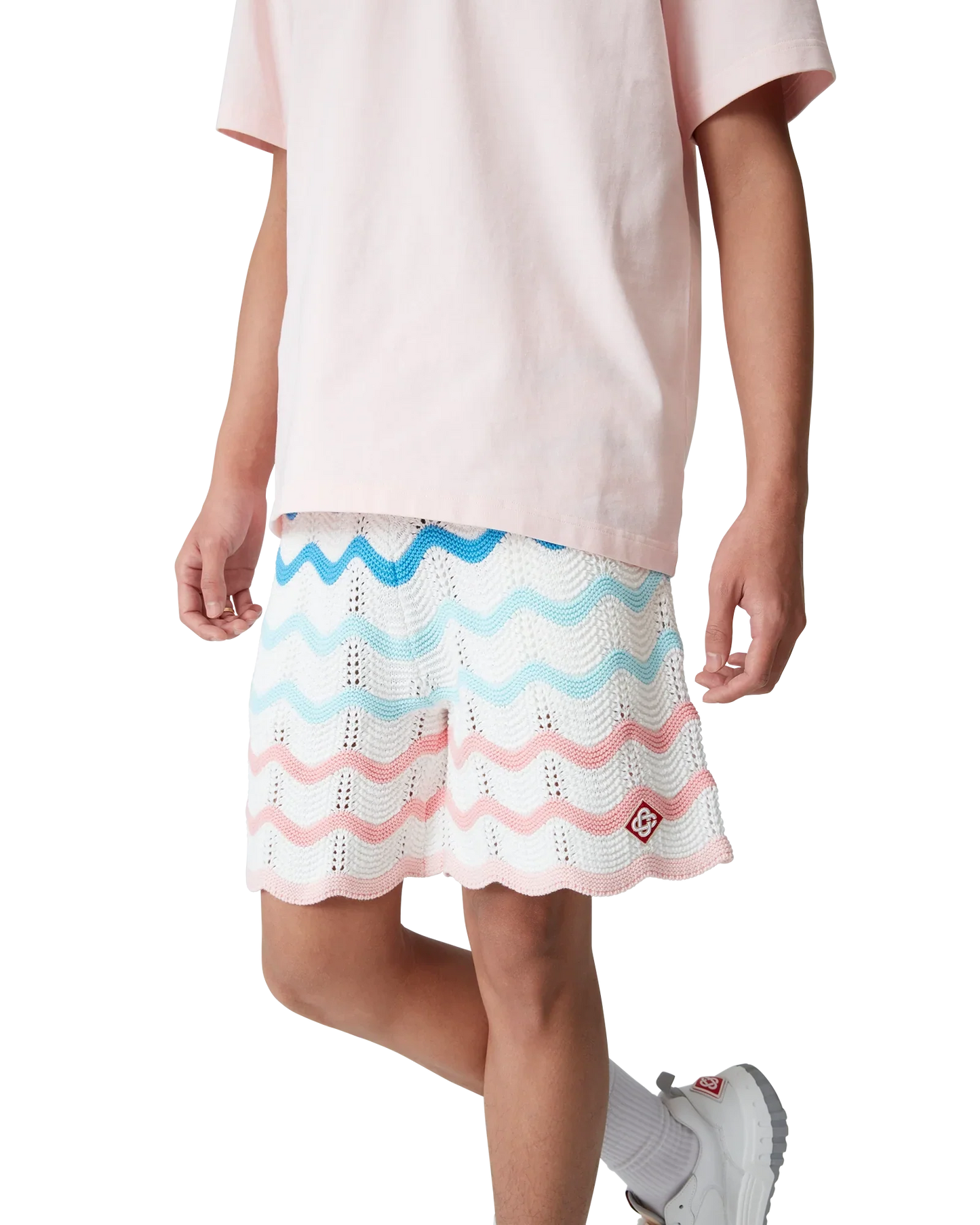 Shorts de bain en crochet à motif ondulé