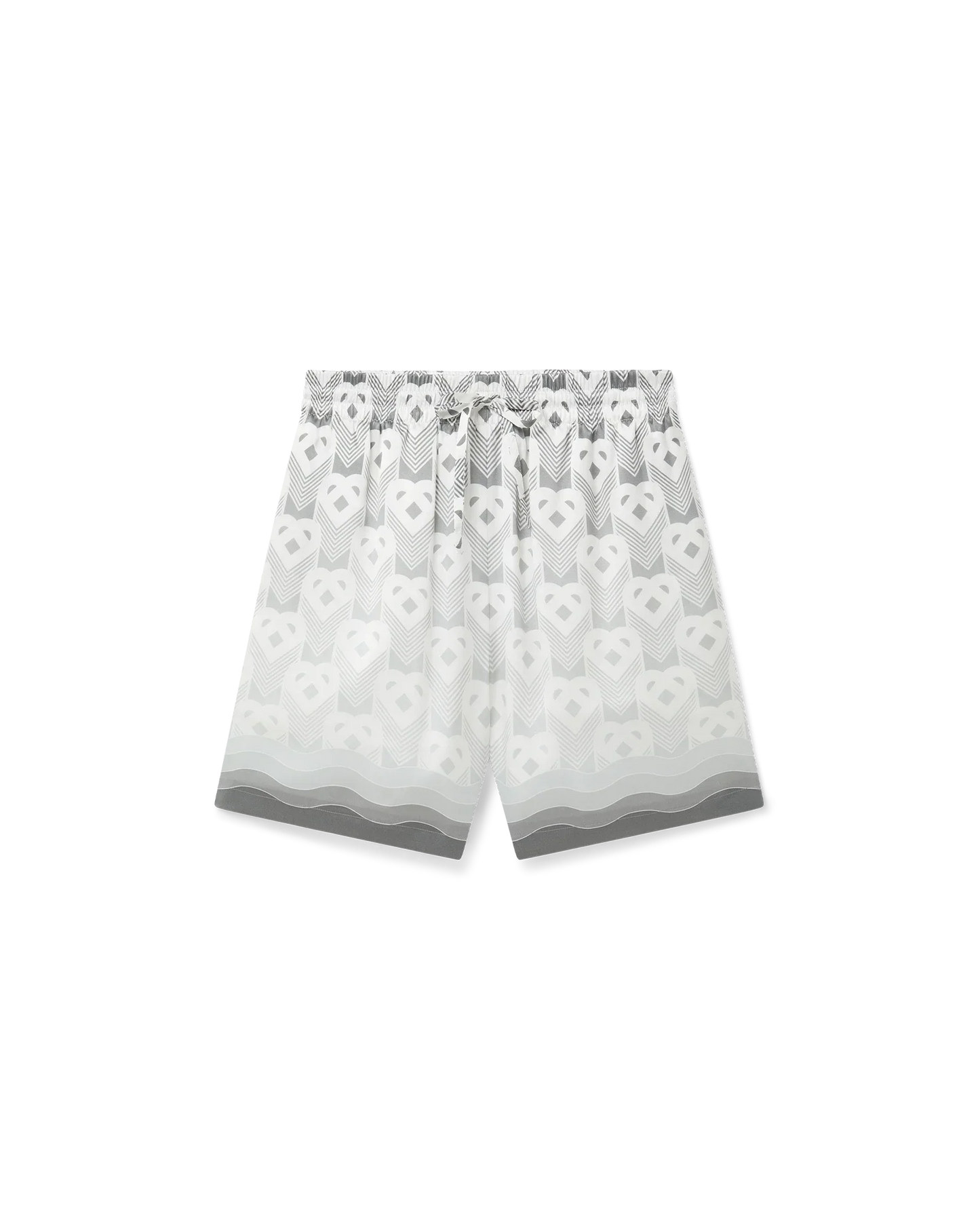 Gradient Heart Monogram Silk Shorts