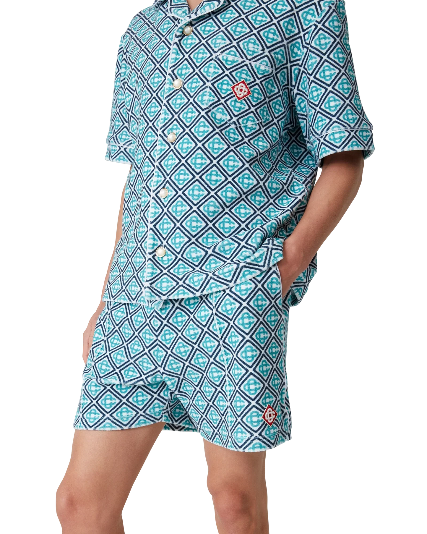Shorts en tissu éponge monogrammé