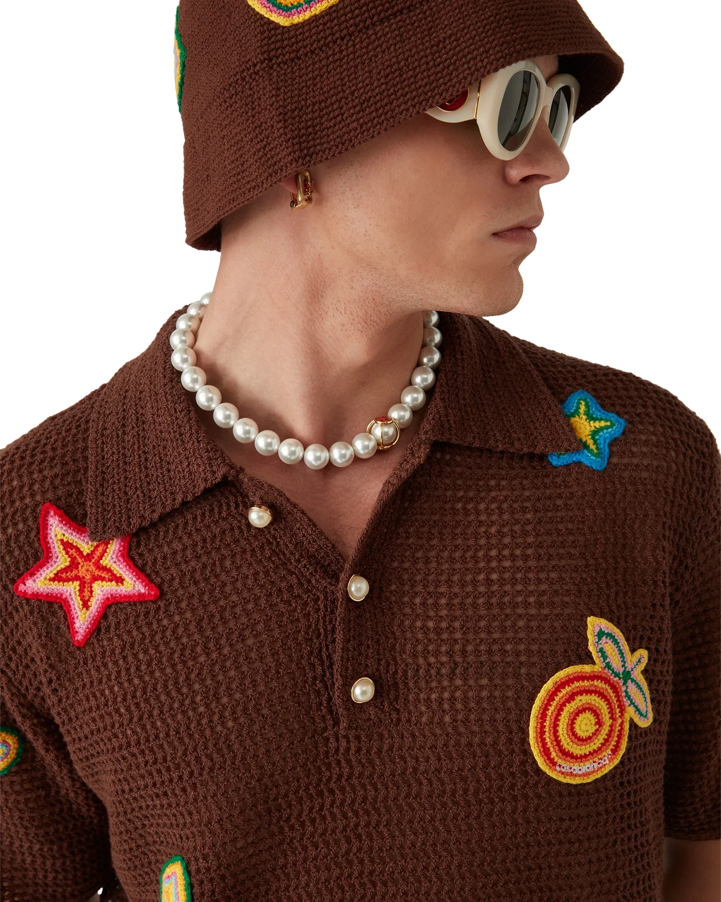 Polo au crochet à motif