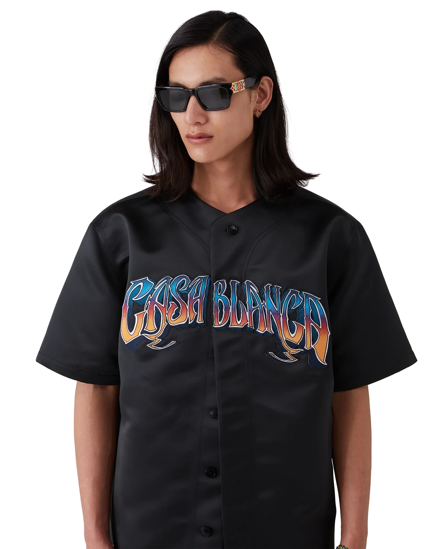 Chemise de baseball gothique à manches courtes