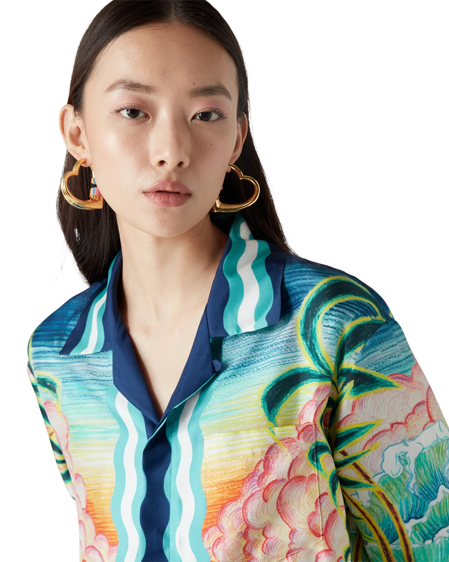 Chemise en soie à manches longues Danse De La Mer