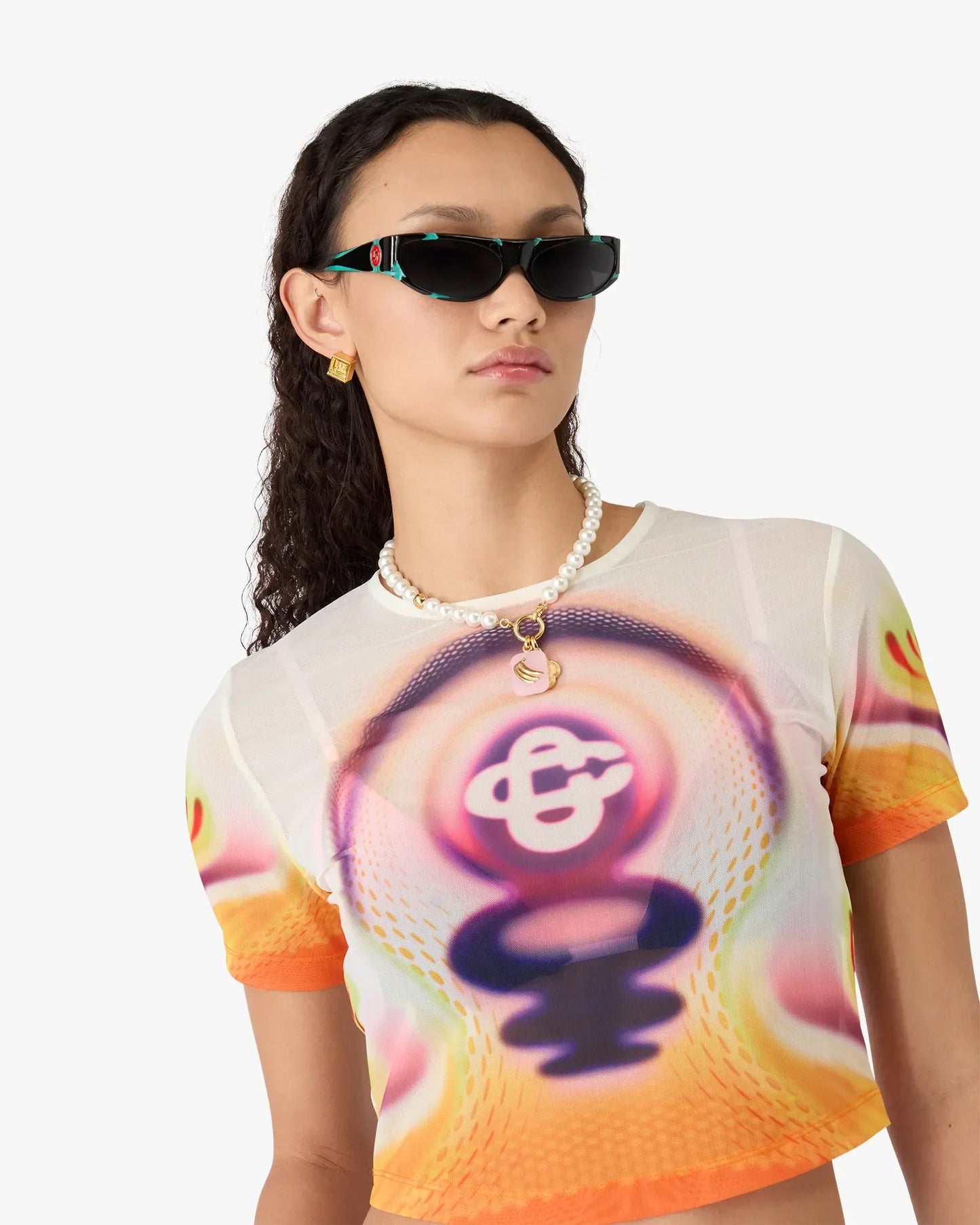 T-shirt à manches courtes en maille imprimée Sporchid pour bébé