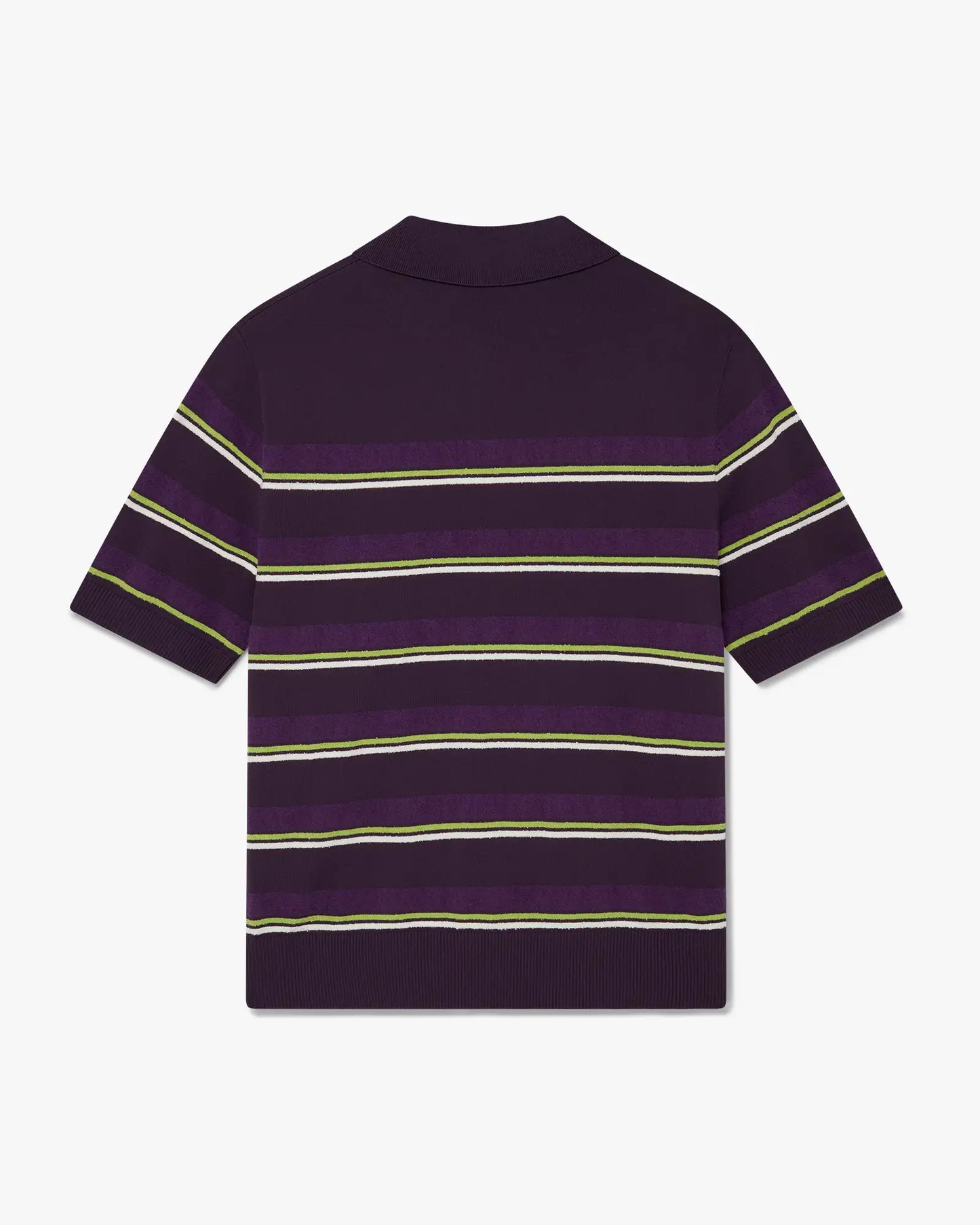 Polo ajusté à rayures violettes et vertes