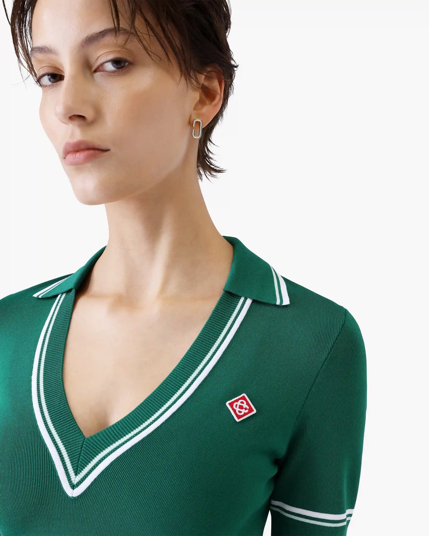 Polo en maille court vert