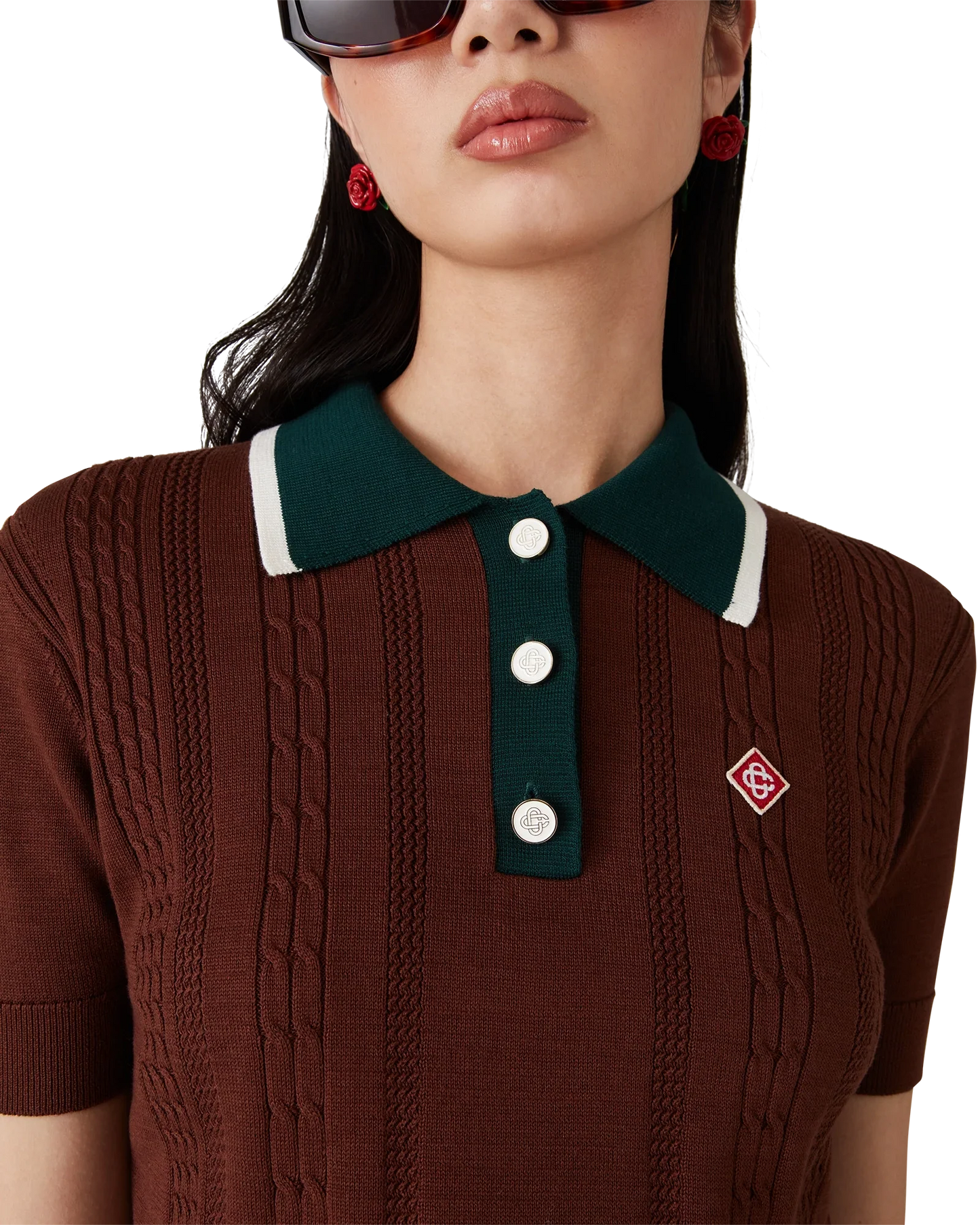 Polo en maille torsadée