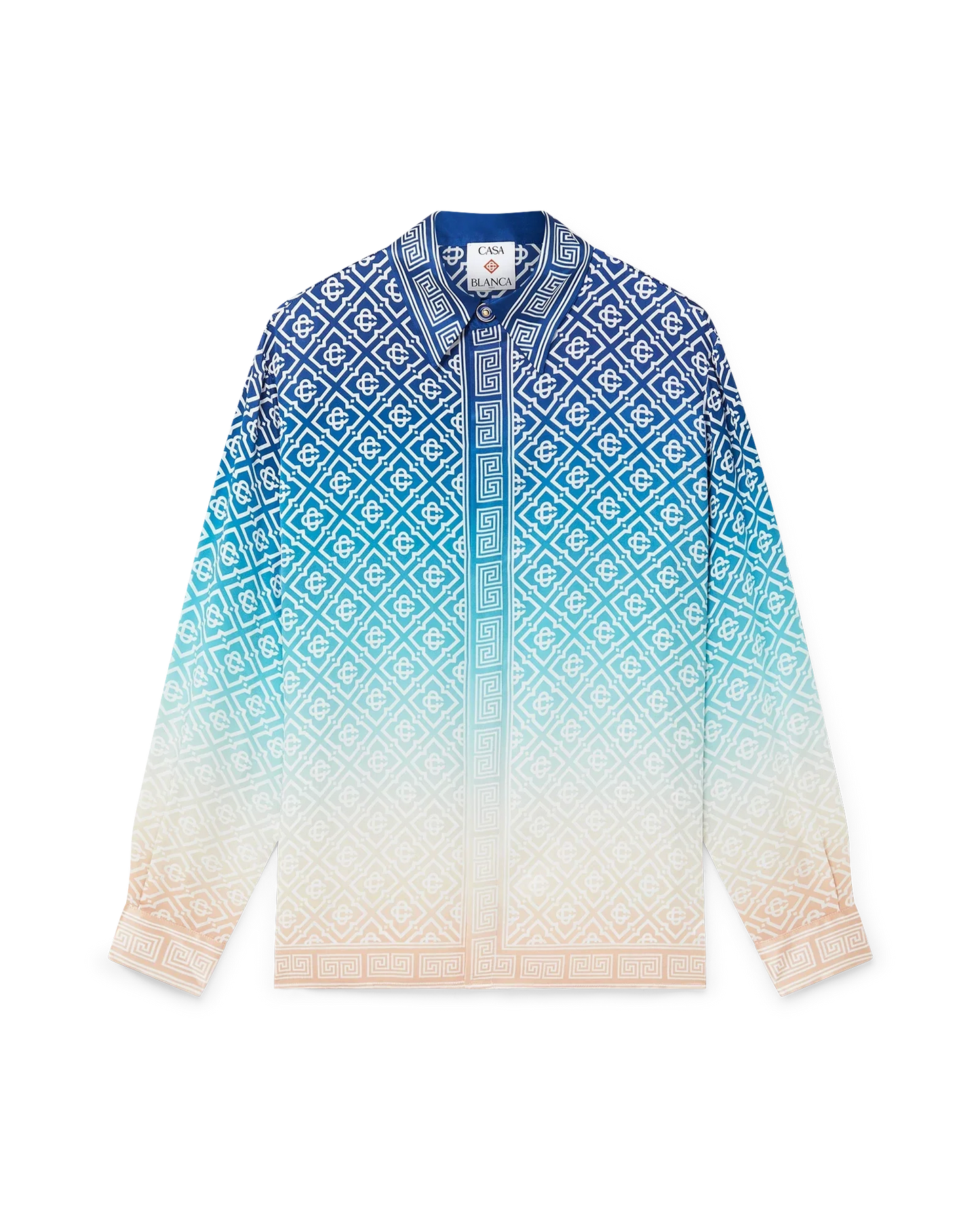 Chemise en soie à manches longues jacquard dégradé