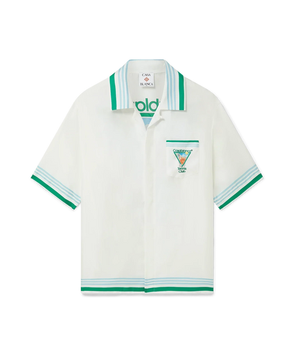 Chemise en soie à manches courtes motif tennis métaphysique