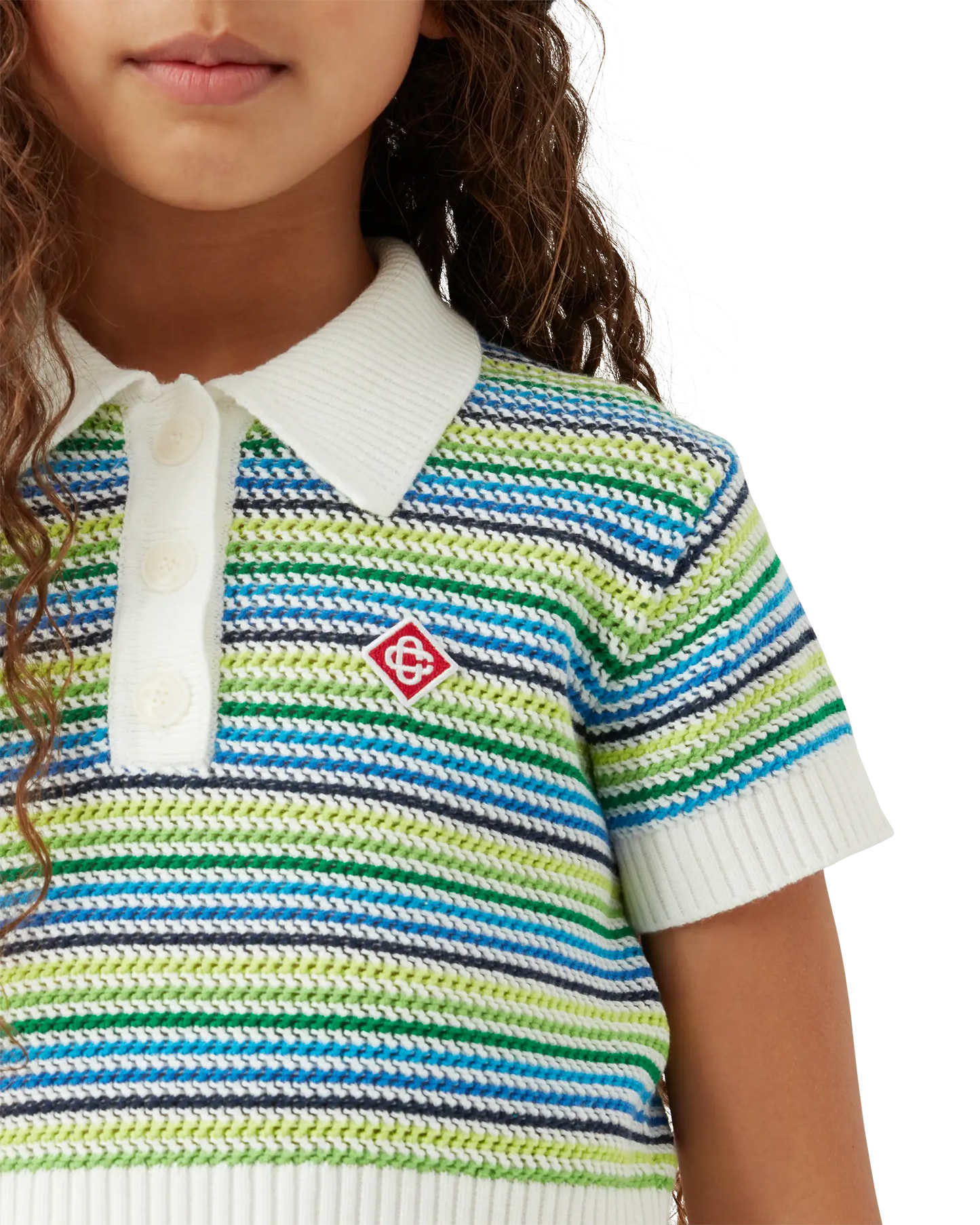 Haut en crochet à manches courtes rayé pour enfant