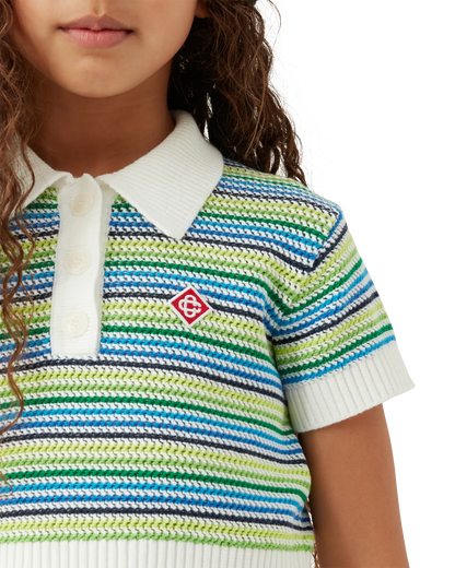 Haut en crochet à manches courtes rayé pour enfant
