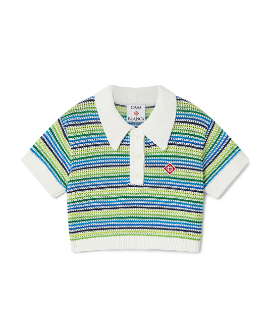 Children's Stripe Short Sleeve Crochet Top
