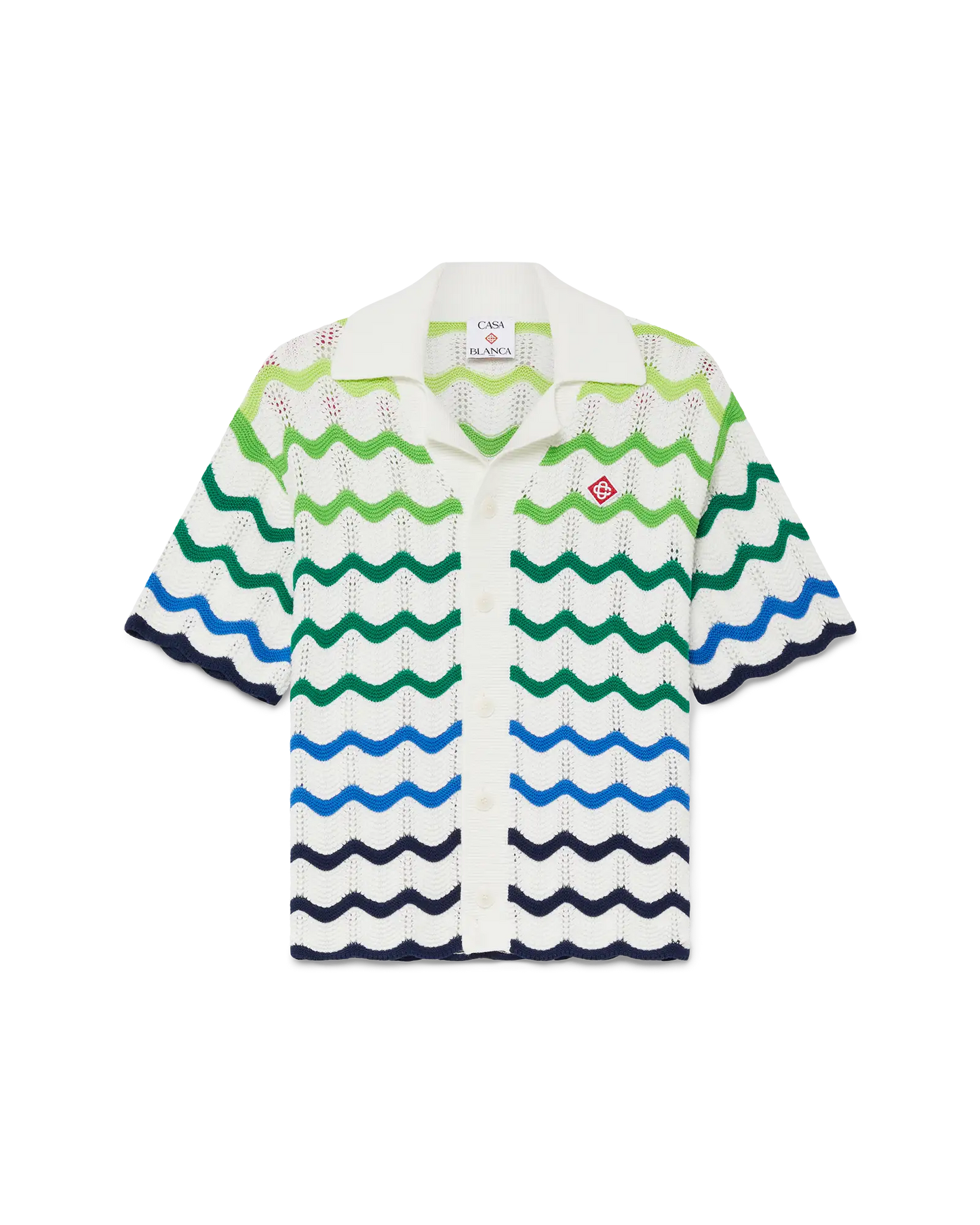 T-shirt en tricot à manches courtes à motif dégradé vague pour enfant