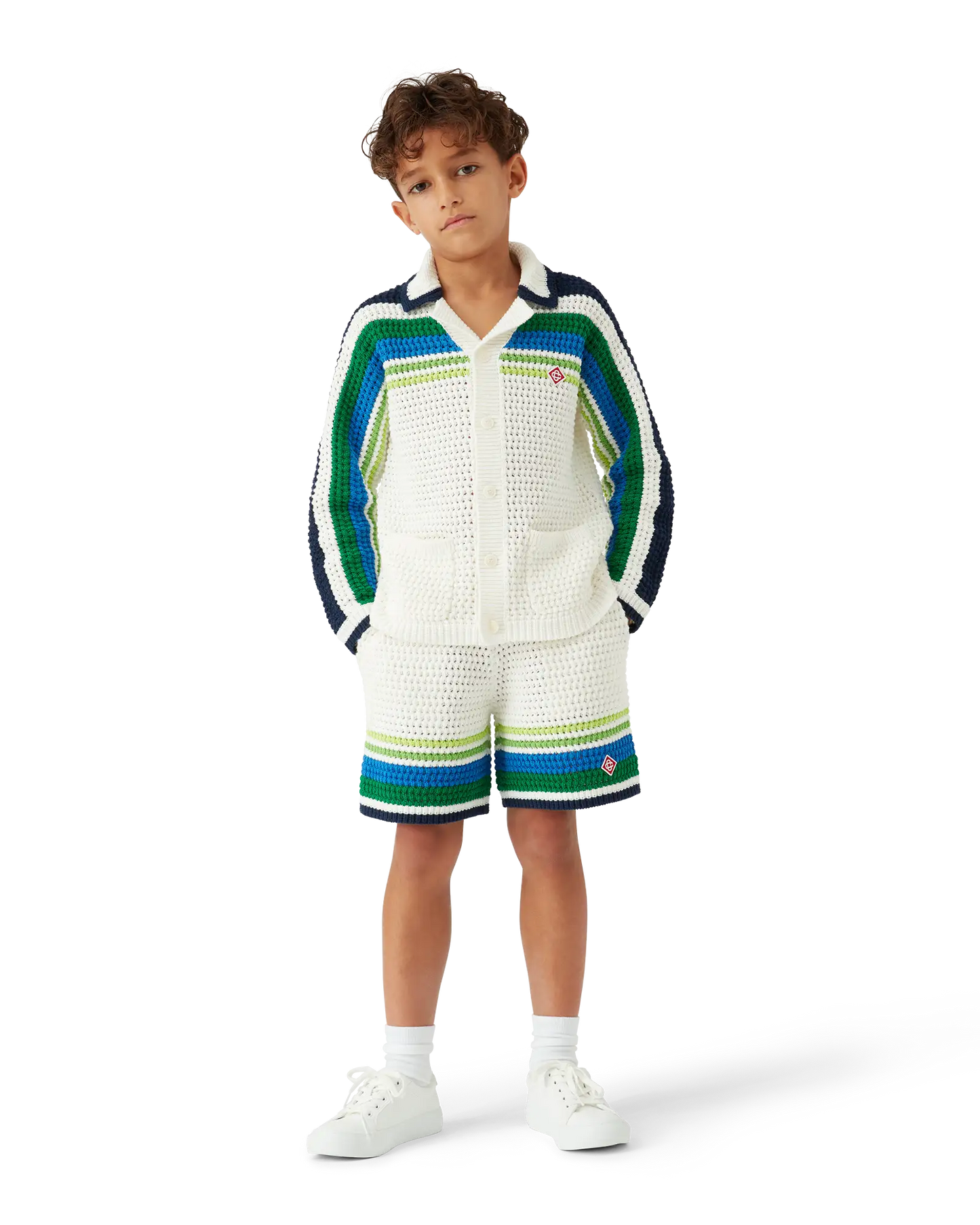 Pull en tricot à rayures et manches longues pour enfant