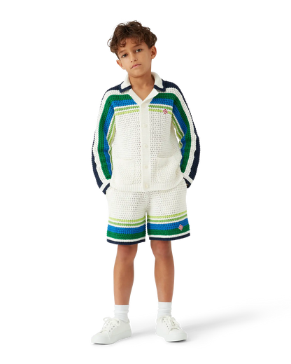Pull en tricot à rayures et manches longues pour enfant