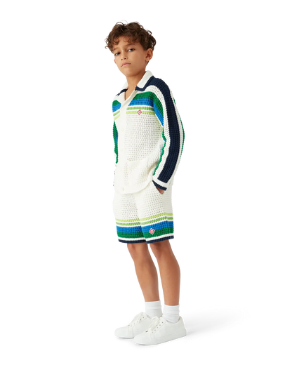 Pull en tricot à rayures et manches longues pour enfant