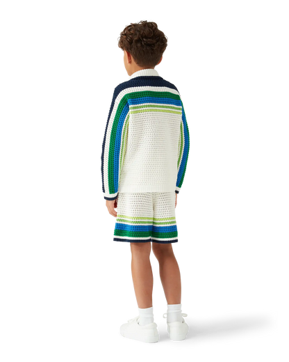 Pull en tricot à rayures et manches longues pour enfant