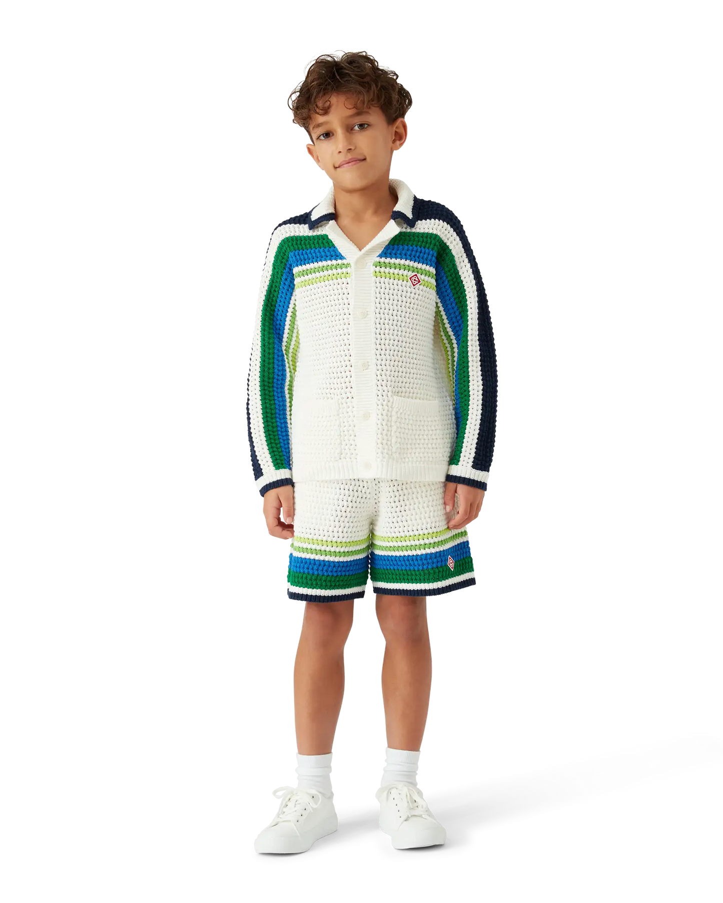 Short en maille rayé de tennis pour enfants