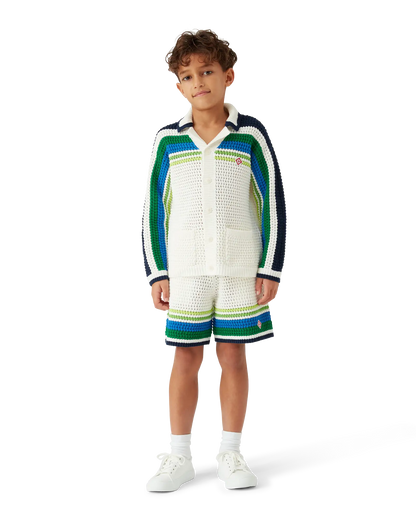 Short en maille rayé de tennis pour enfants