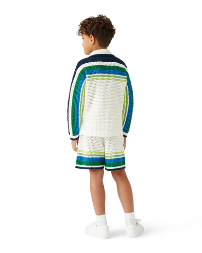 Short en maille rayé de tennis pour enfants