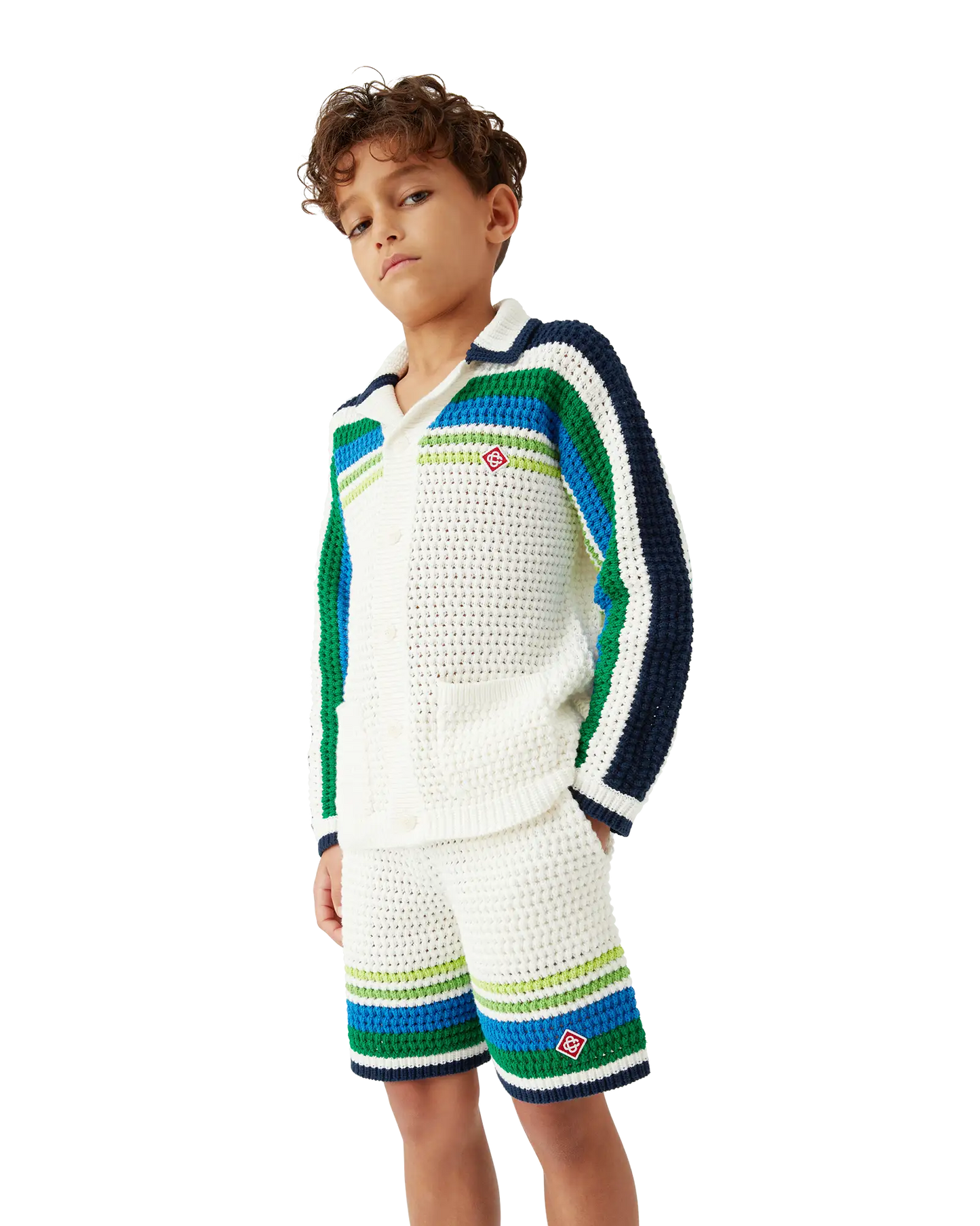 Short en maille rayé de tennis pour enfants