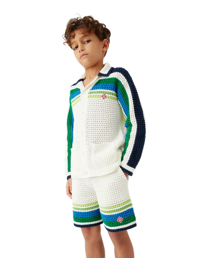 Short en maille rayé de tennis pour enfants