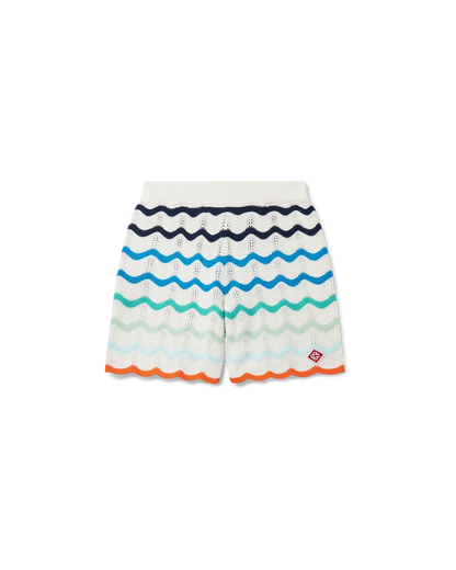 Shorts de bain en crochet à motif ondulé