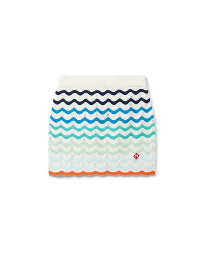 Jupe au crochet à motif de vagues dégradées