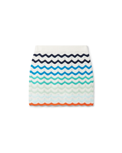 Jupe au crochet à motif de vagues dégradées