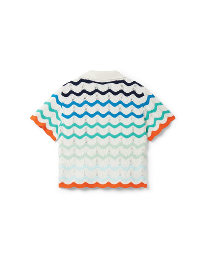 Gradient Wave Crochet Top