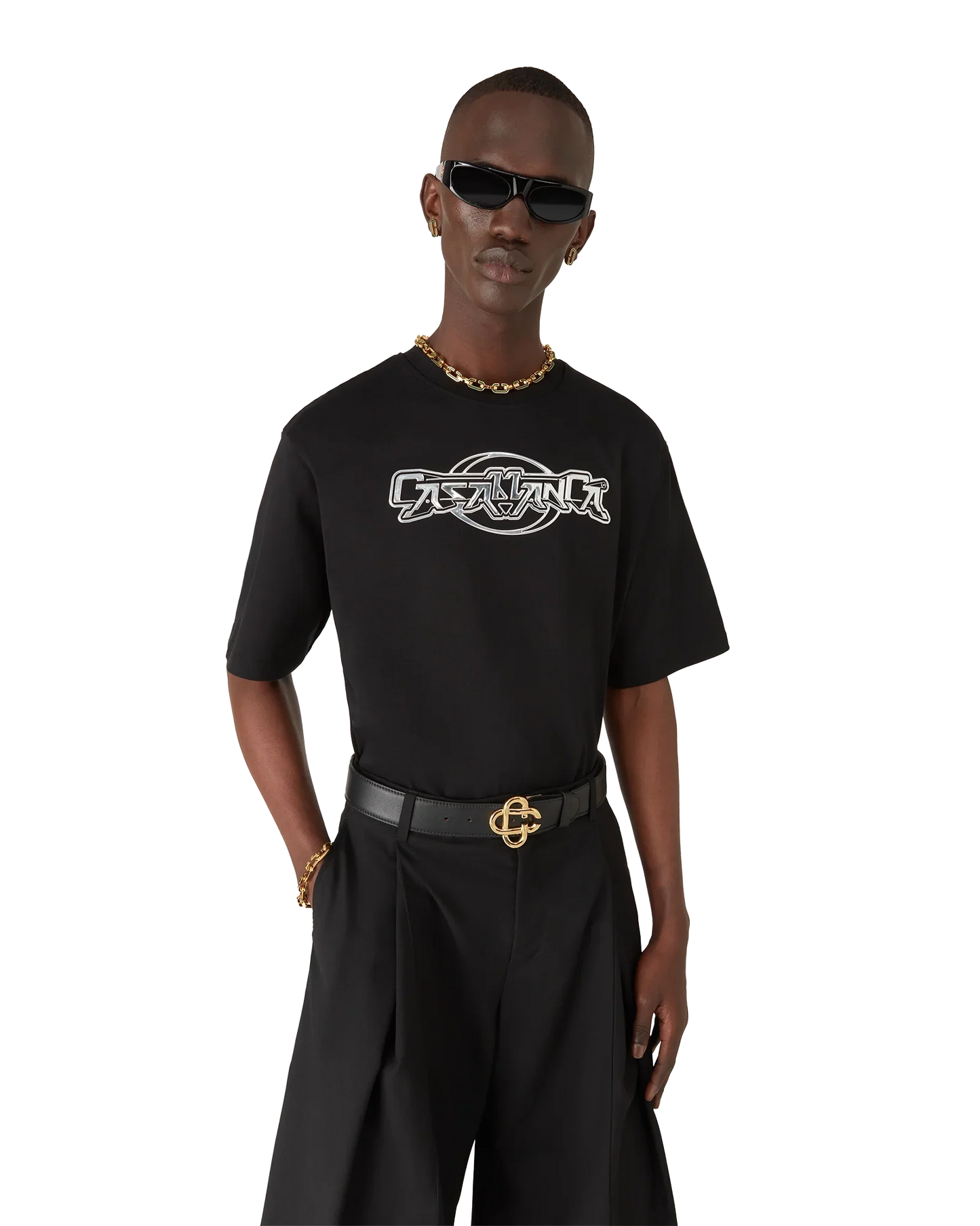 T-shirt Casablanca Chrome surdimensionné à manches courtes