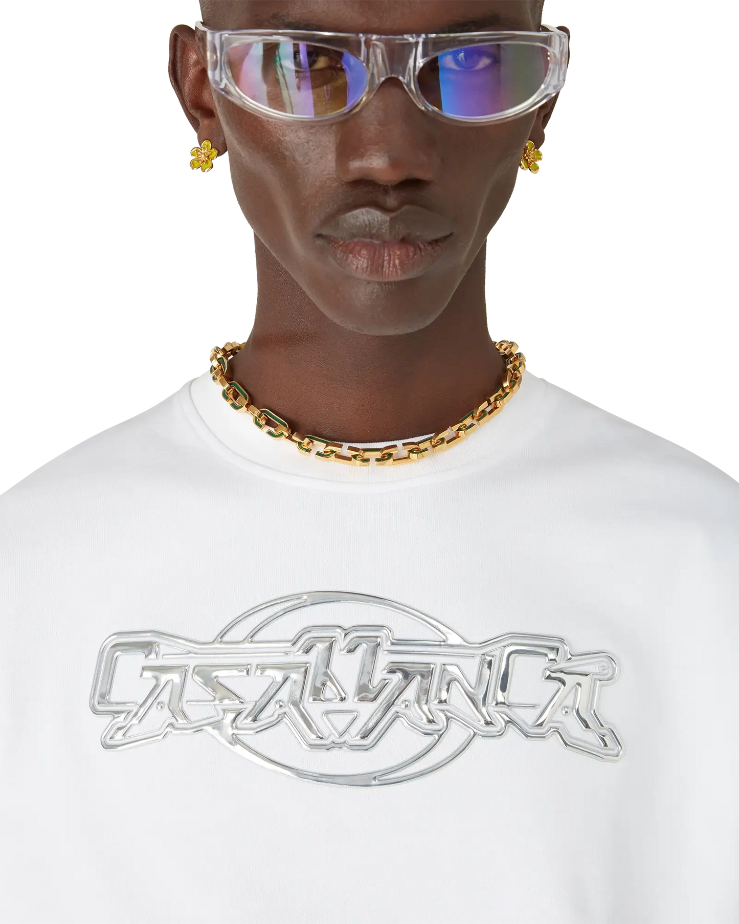 T-shirt Casablanca Chrome surdimensionné à manches courtes