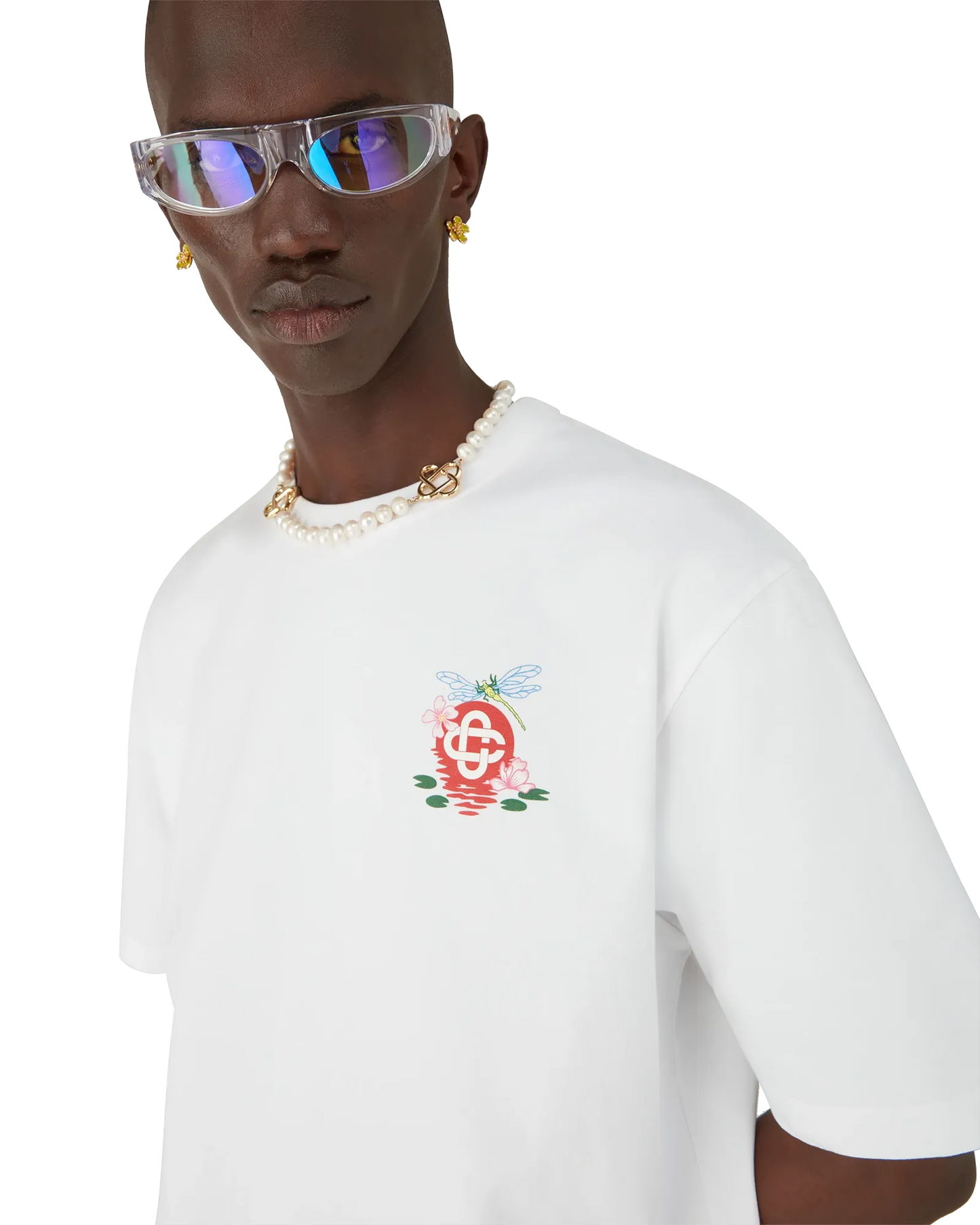 T-shirt ample à manches courtes et motif libellule