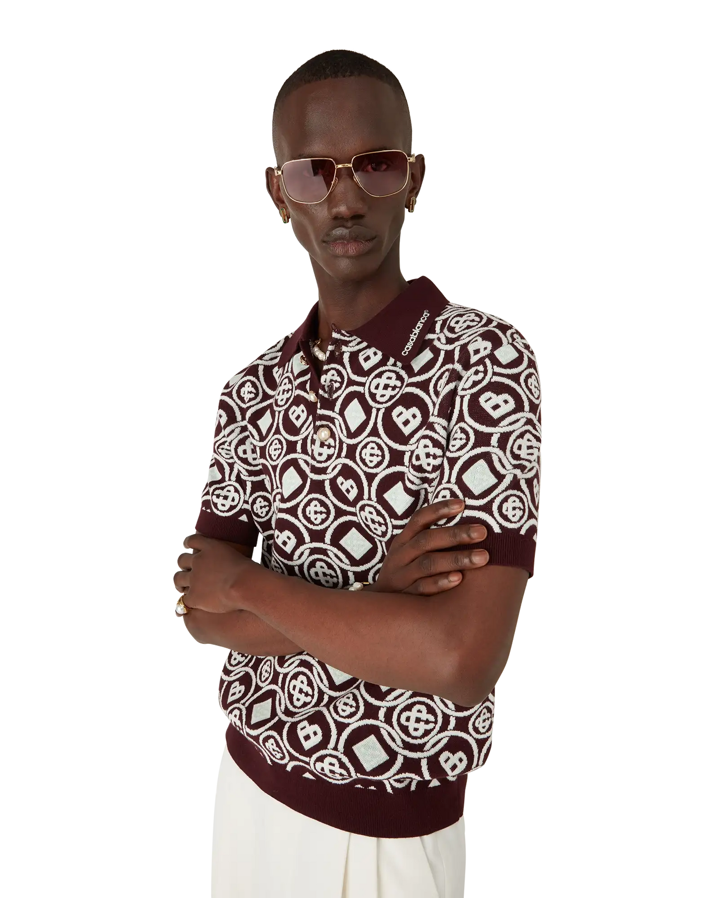 Monogram Cotton Knit Polo shirt