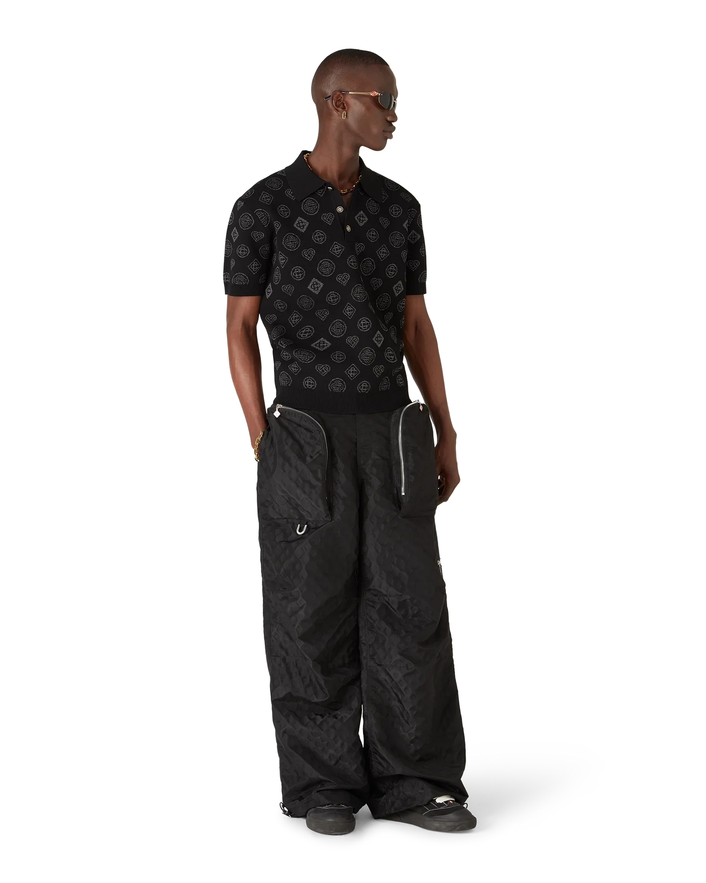Polo jacquard monogrammé