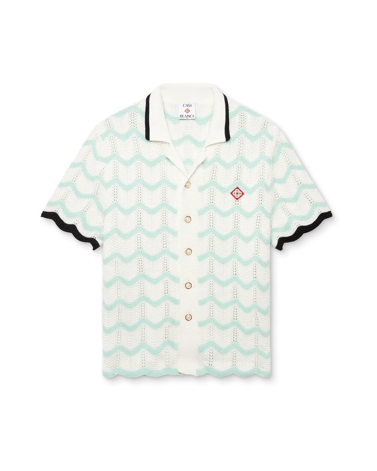 Chemisette en crochet de coton à motif de vagues dégradées