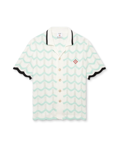 Chemisette en crochet de coton à motif de vagues dégradées