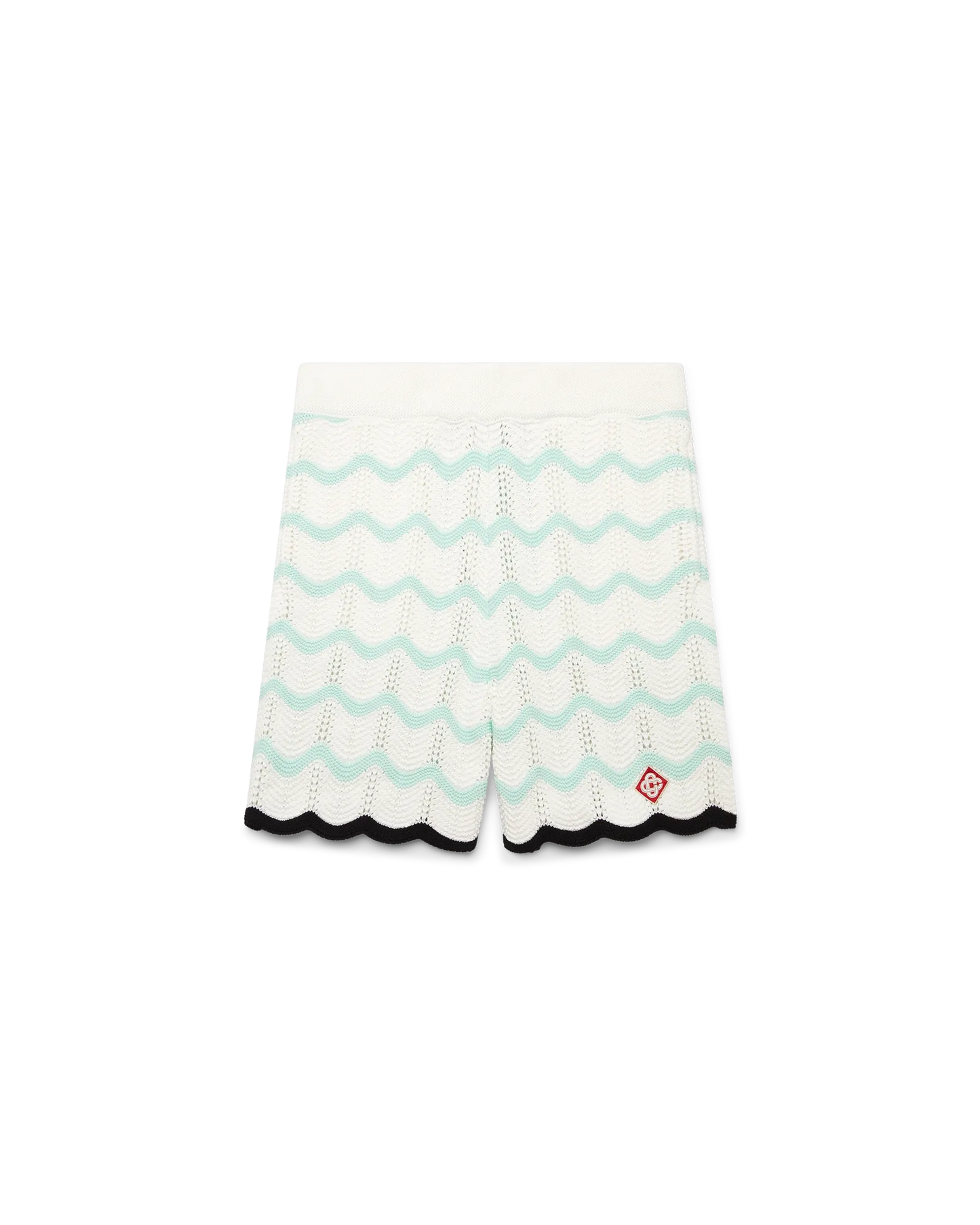 Shorts en crochet en coton à motif de vagues dégradées