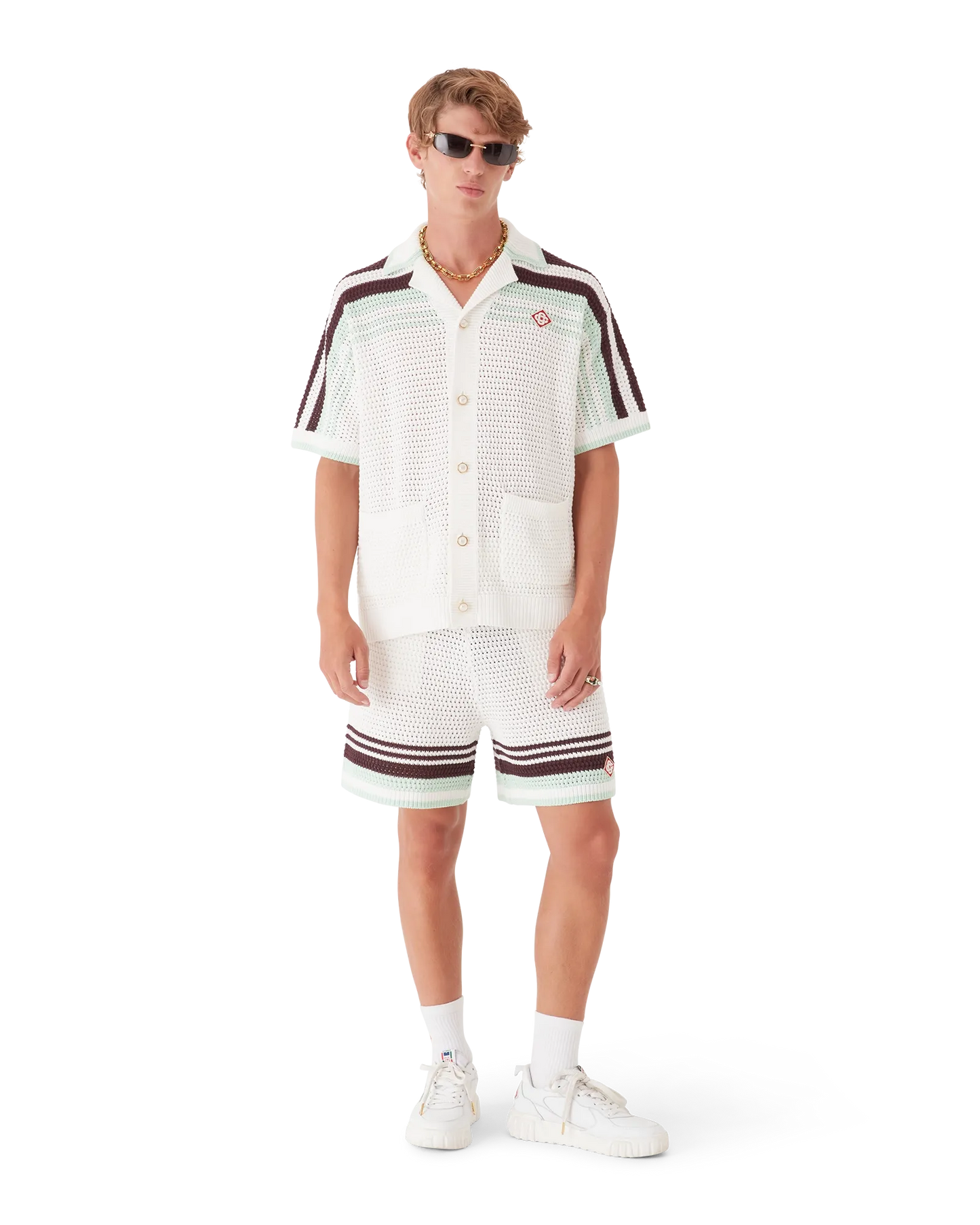 Short en coton crocheté de tennis