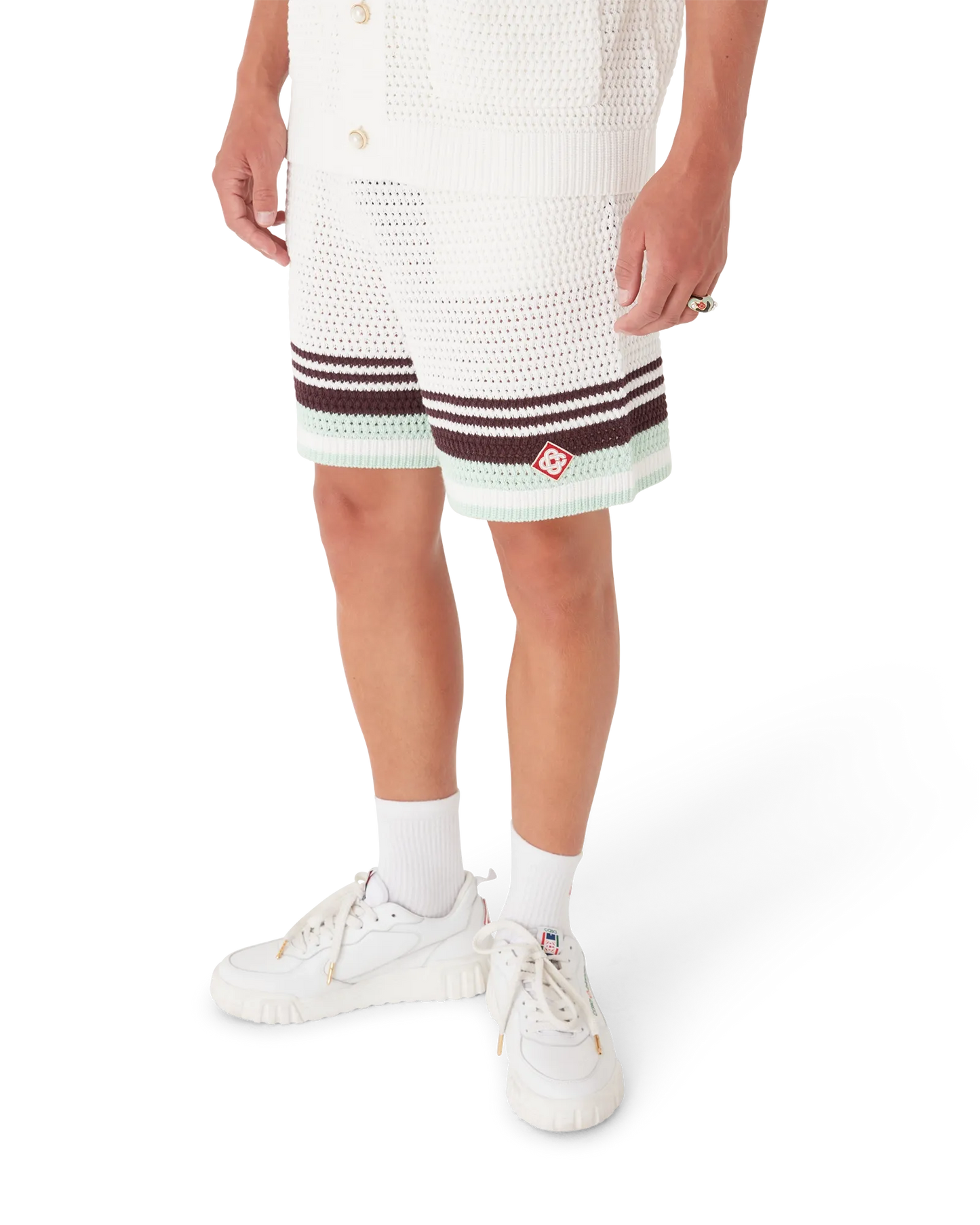 Short en coton crocheté de tennis