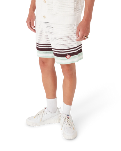Short en coton crocheté de tennis