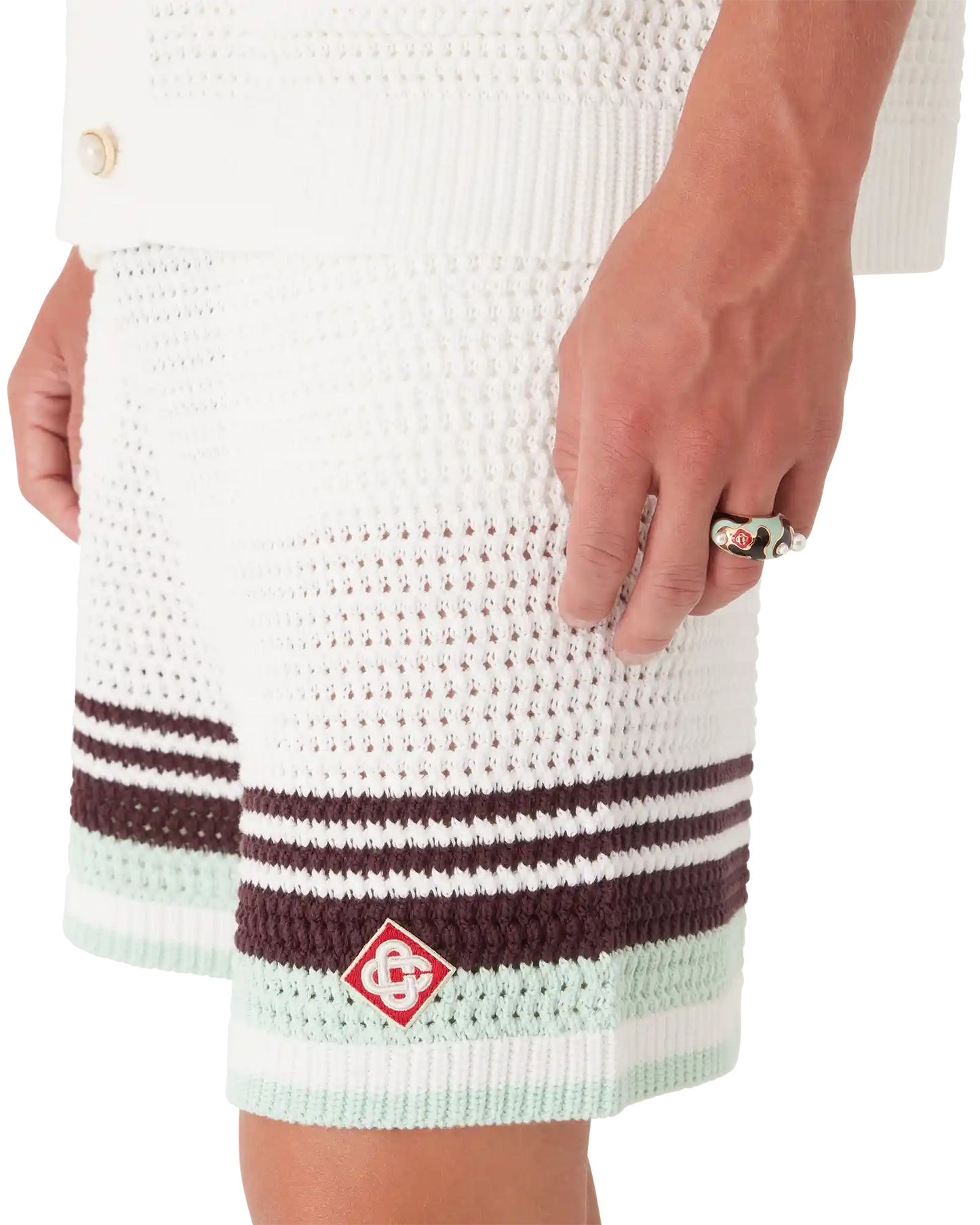 Short en coton crocheté de tennis