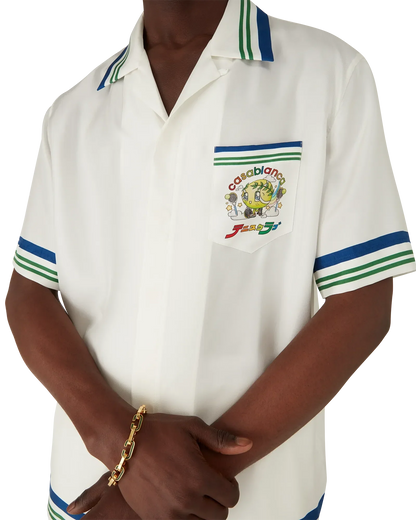Tennis Mascot Short Sleeve Silk Twill Shirt
