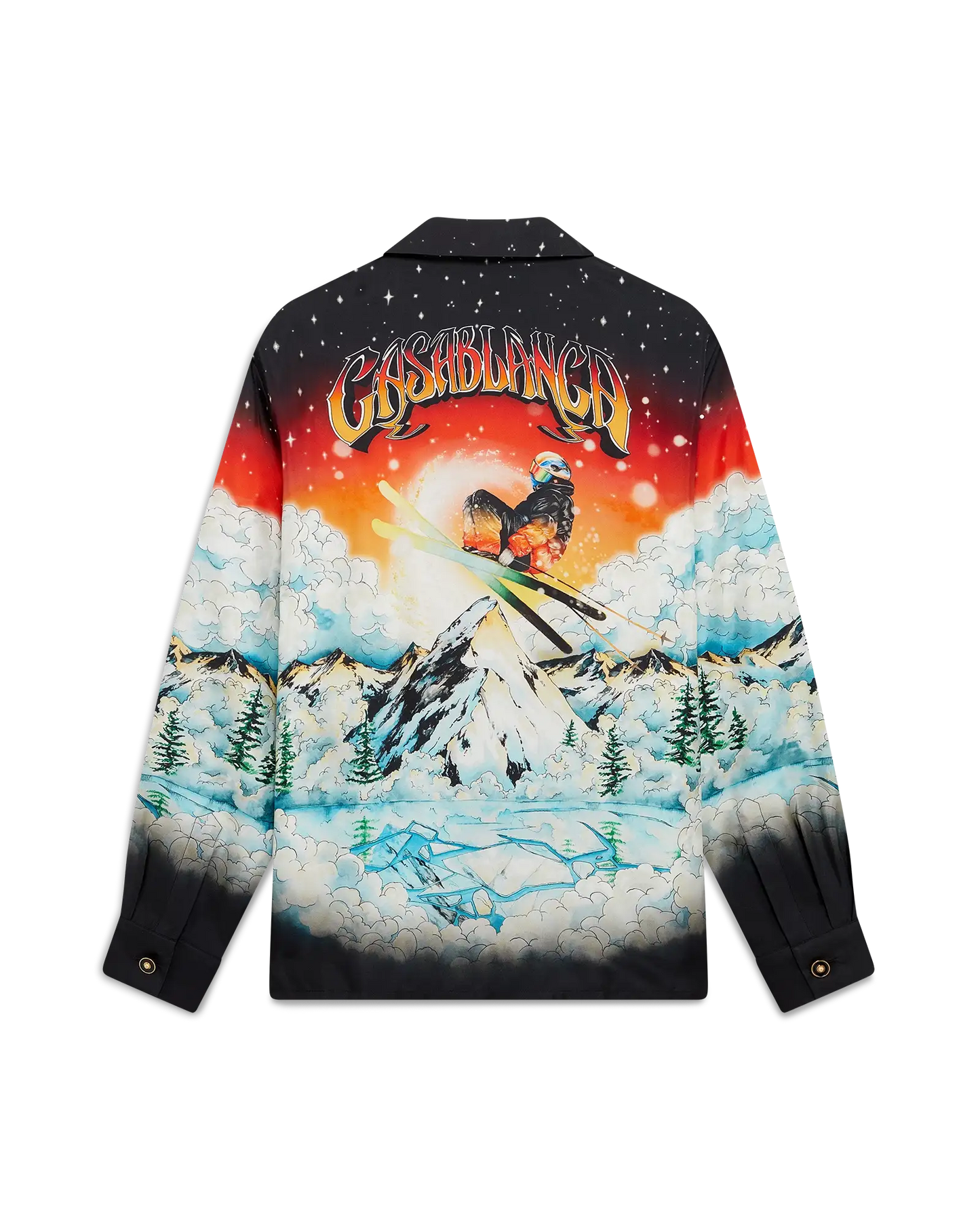 Chemise en twill de soie à manches longues Ski Lake
